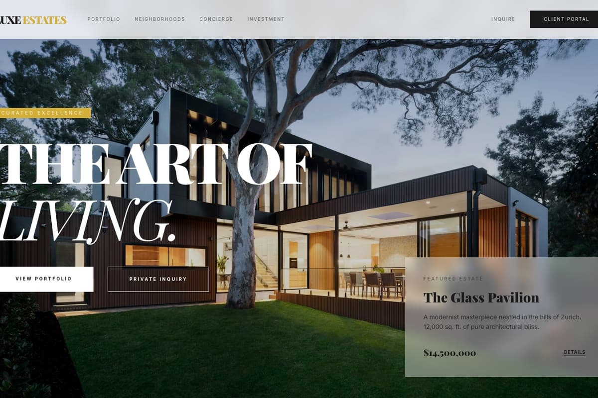 Art Of Living website template showing portfolio-layout, image-gallery, showcase