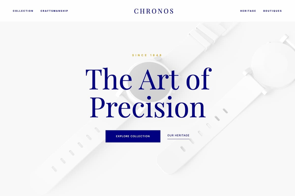 Horologe-Luxury website template showing luxury-watches, catalog, hero-image