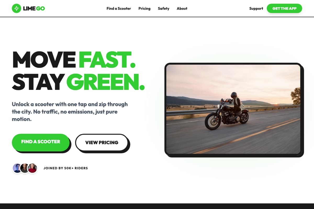 Limego website template showing landing-page, pricing-table, animated